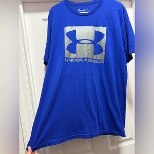 Under Armour Men's Short Sleeve Tee in Blue and Silver